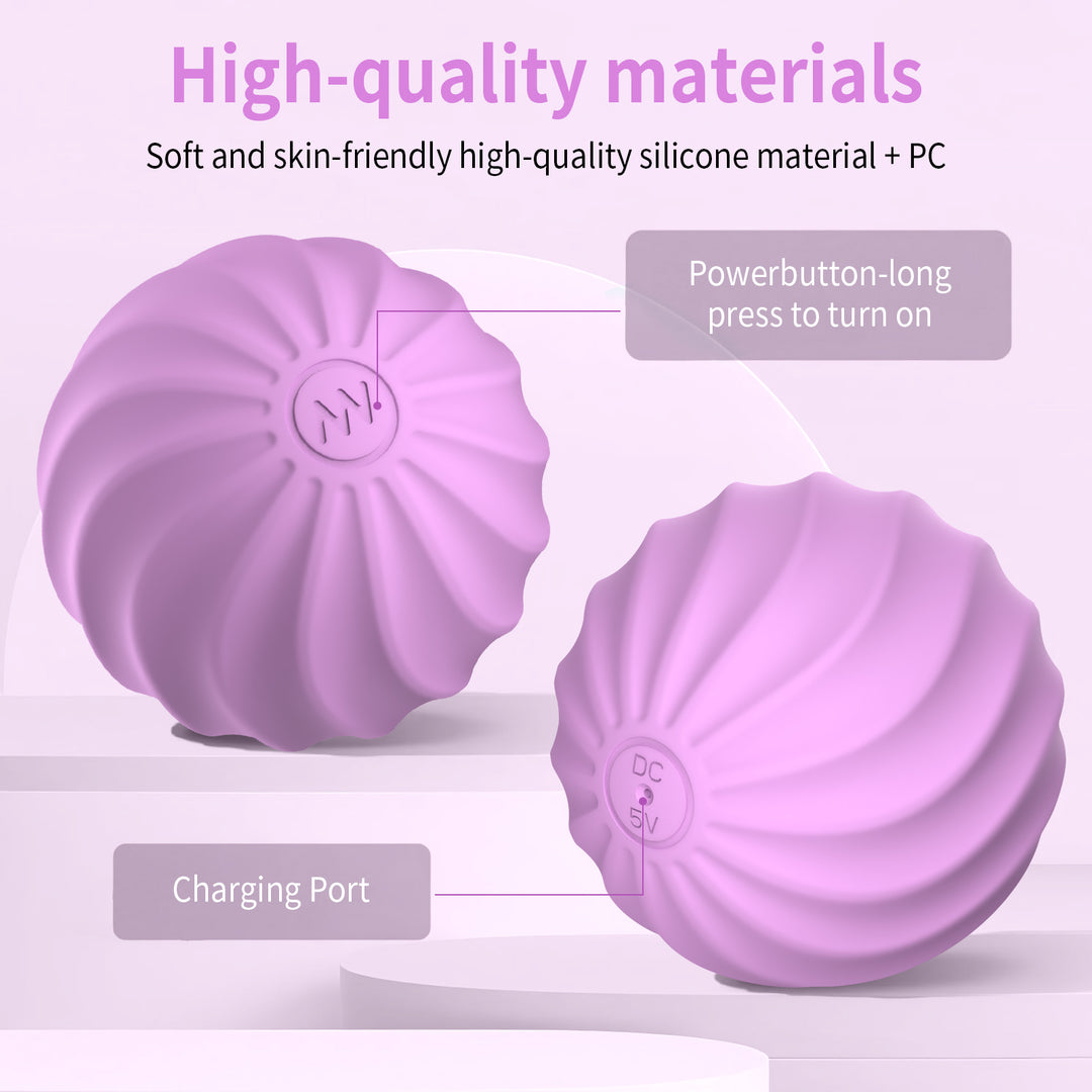 2.5" Mini Massage Ball, 10 Speeds Vibrating Massage Roller Ball for Palm, Hand, Foot, Leg, Neck, Back, Trigger Point Muscle Therapy Ball for Myofascial Release, Plantar Fasciitis Relief (Purple)