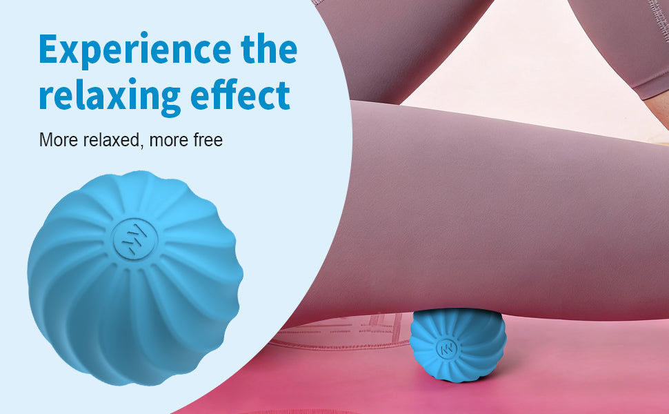 2.5" Mini Massage Ball, 10 Speeds Vibrating Massage Roller Ball for Palm, Hand, Foot, Leg, Neck, Back, Trigger Point Muscle Therapy Ball for Myofascial Release, Plantar Fasciitis Relief (Blue)
