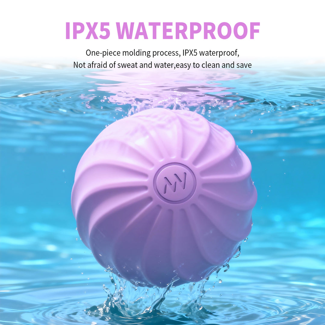 2.5" Mini Massage Ball, 10 Speeds Vibrating Massage Roller Ball for Palm, Hand, Foot, Leg, Neck, Back, Trigger Point Muscle Therapy Ball for Myofascial Release, Plantar Fasciitis Relief (Purple)