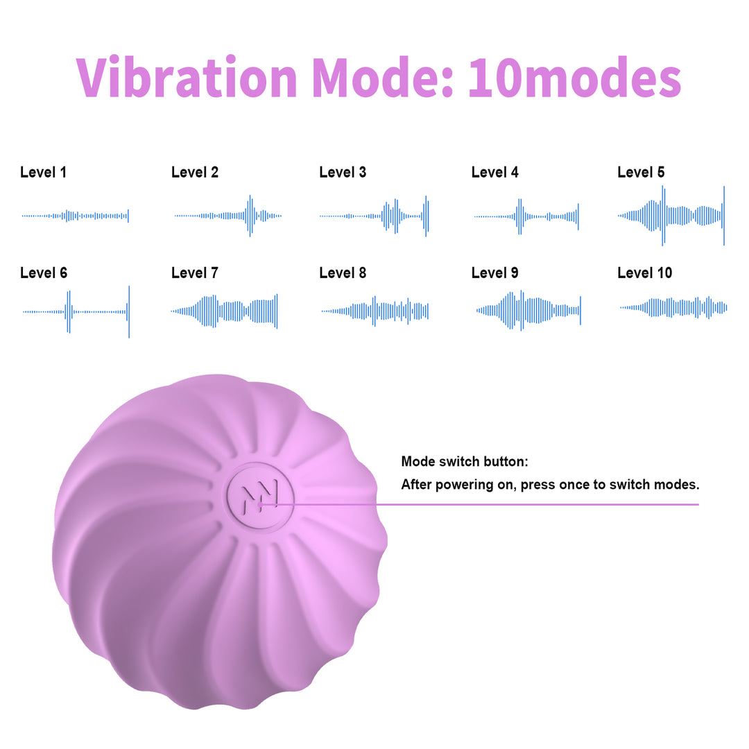 2.5" Mini Massage Ball, 10 Speeds Vibrating Massage Roller Ball for Palm, Hand, Foot, Leg, Neck, Back, Trigger Point Muscle Therapy Ball for Myofascial Release, Plantar Fasciitis Relief (Purple)