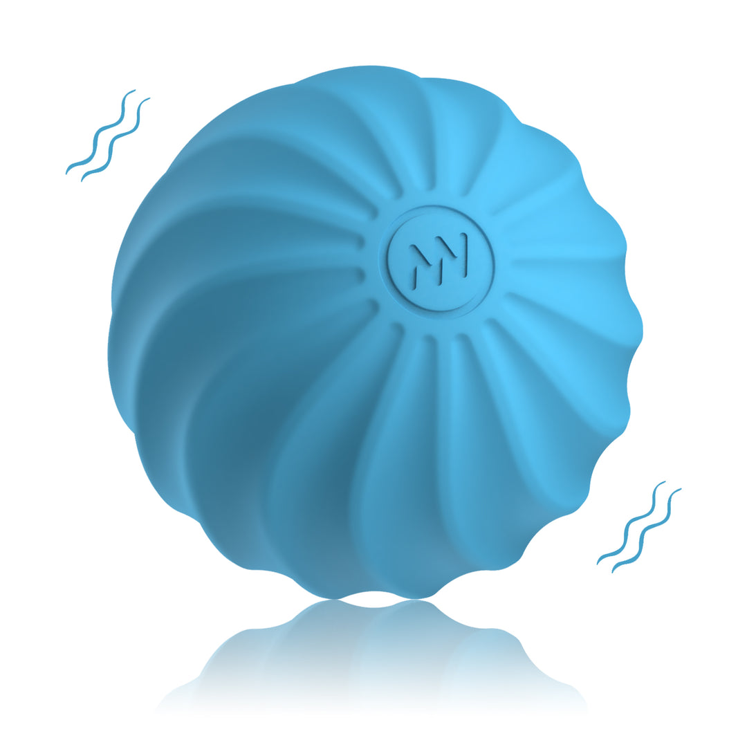 2.5" Mini Massage Ball, 10 Speeds Vibrating Massage Roller Ball for Palm, Hand, Foot, Leg, Neck, Back, Trigger Point Muscle Therapy Ball for Myofascial Release, Plantar Fasciitis Relief (Blue)
